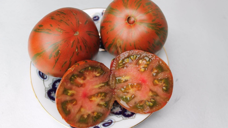 Μια ποικιλία με ασυνήθιστο χρώμα, μοναδική γεύση και ορεκτικό όνομα - ριγέ σοκολάτα ντομάτας