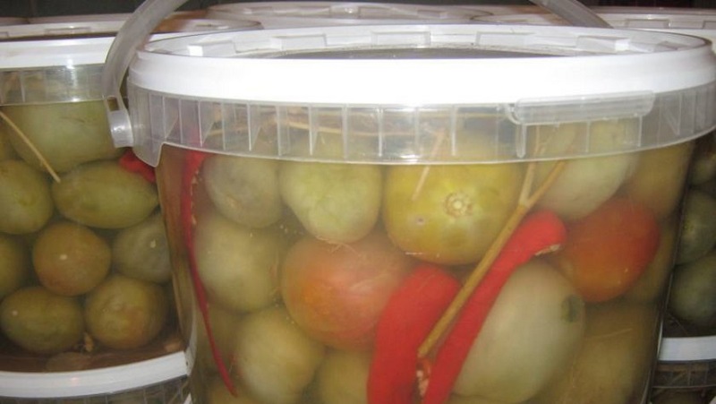 Beste methoden voor het koud beitsen van groene tomaten in een emmer