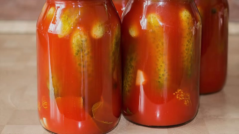 The most delicious recipes for pickling cucumbers in tomato sauce for the winter