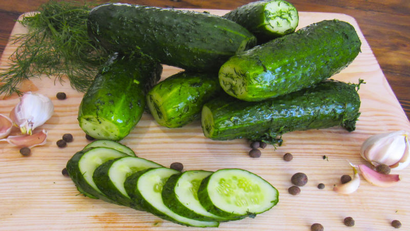 What is the calorie content of lightly salted cucumbers and is it possible to eat them while losing weight