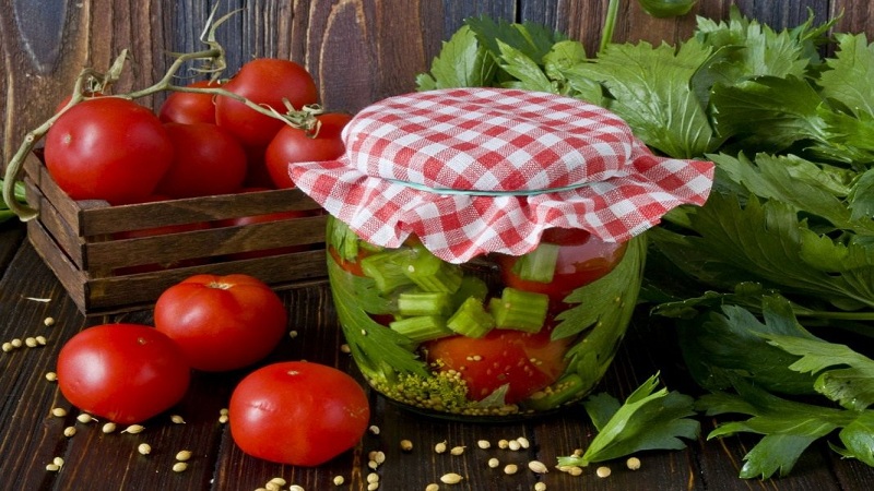 Verbazingwekkende recepten voor tomaten met selderij voor de winter