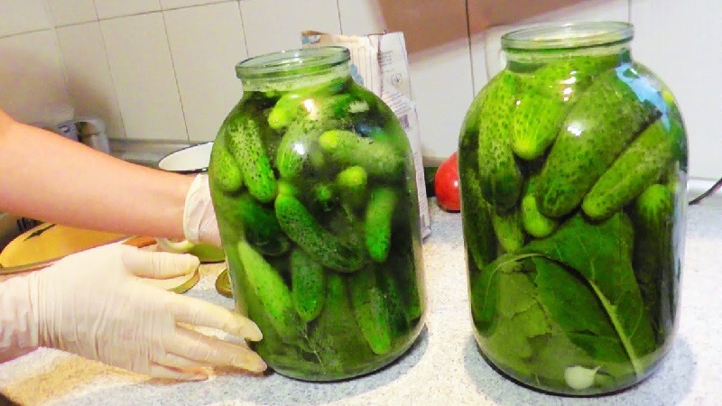 Crispy cucumbers in jars for the winter: season with hot salt